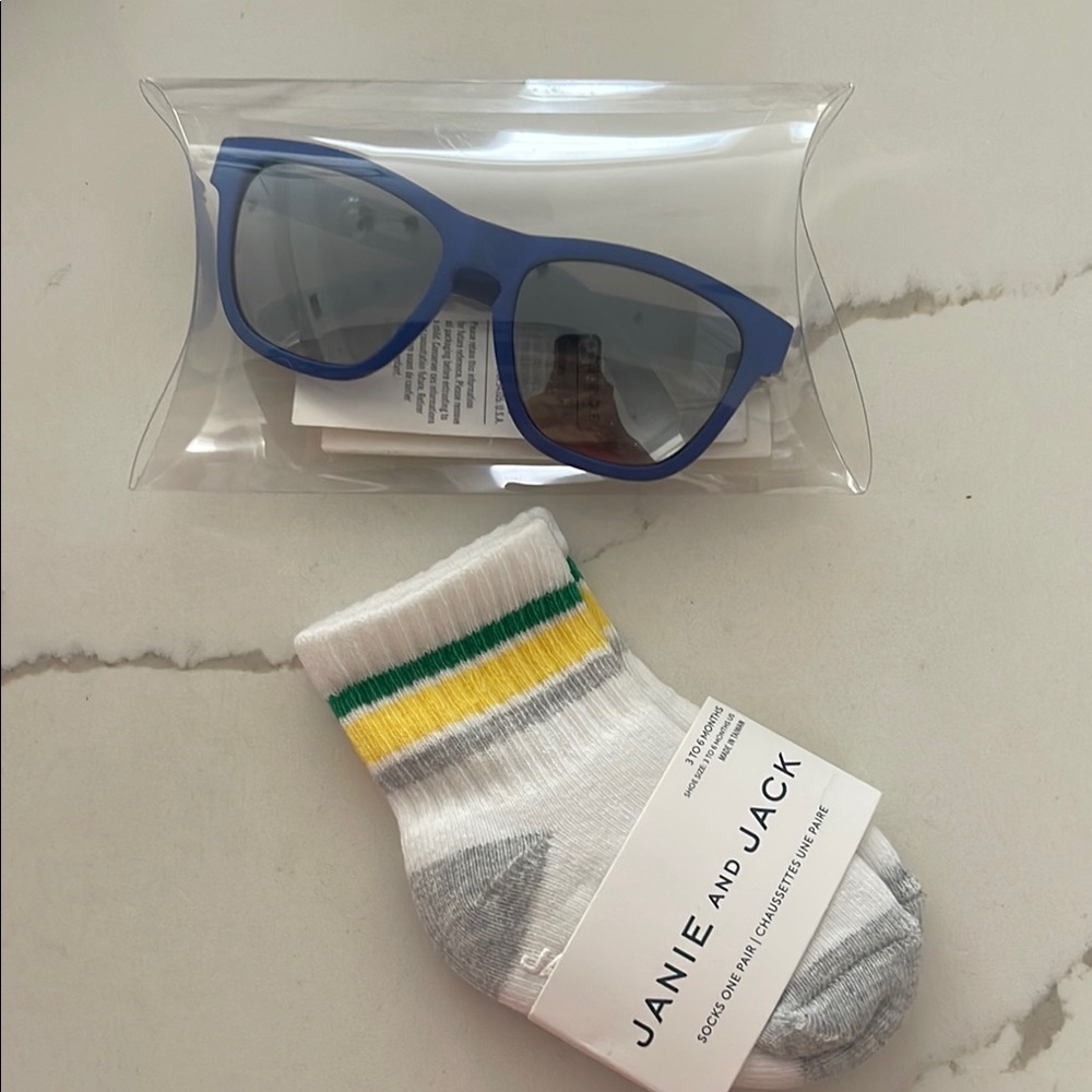 Janie and Jack Blue Sunglasses and White Socks Set
